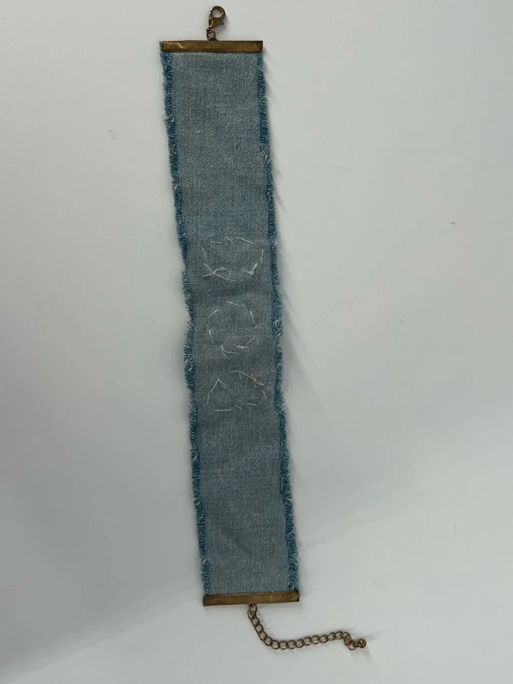 Handmade Denim Blue Crystal Applique Choker Necklace Y2K Inspired